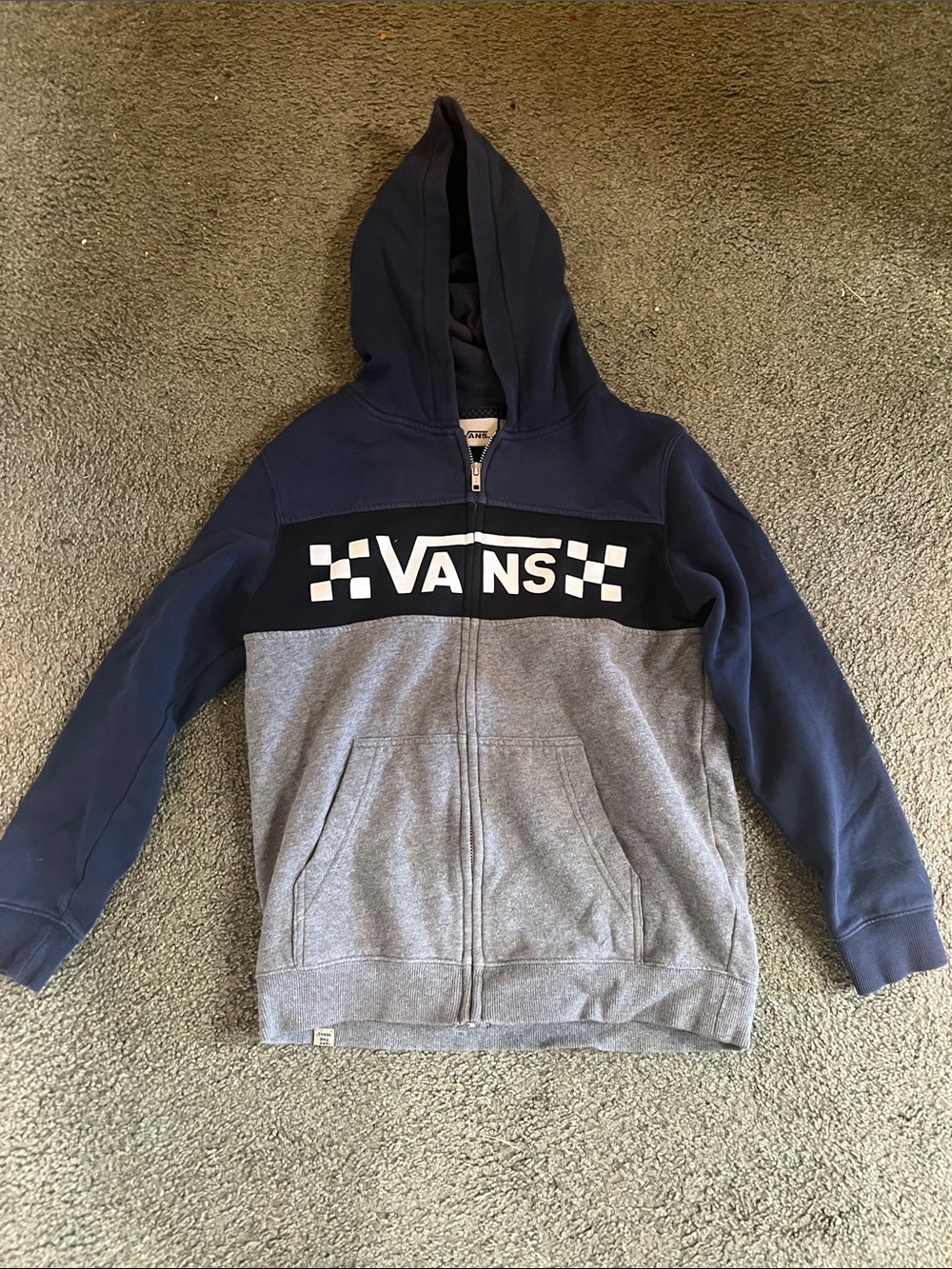 Vans Boys Medium Navy, Black & Gray Colorblock Zip Hoodie